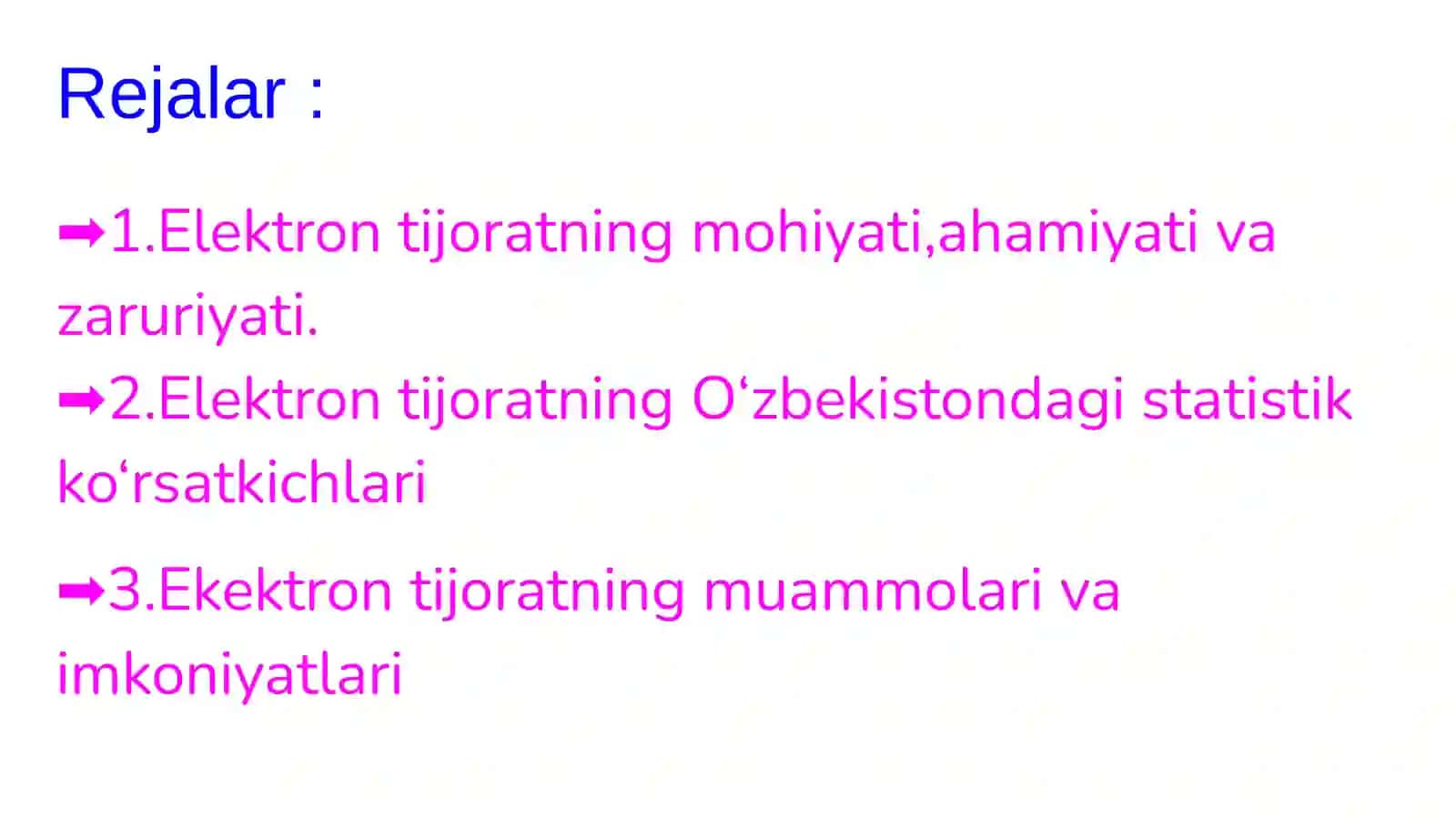 Elektron tijoratning O‘zbekistondagi statistik ko‘rsatkichlari 2
