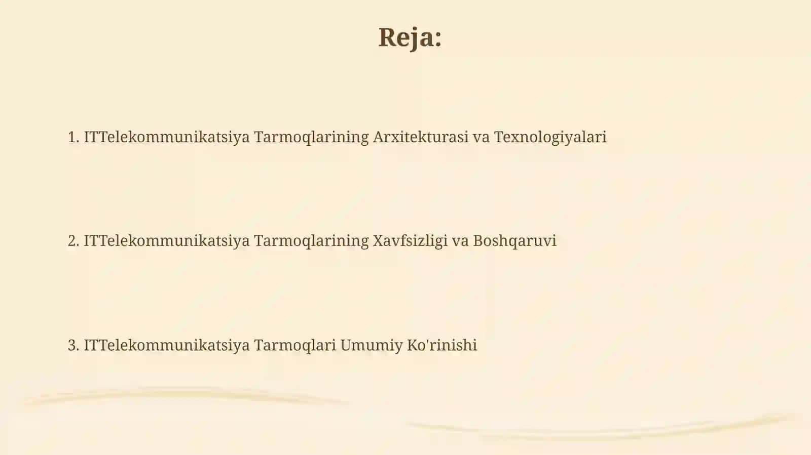 ITT da telekamunikatsiya tarmoqlari 2