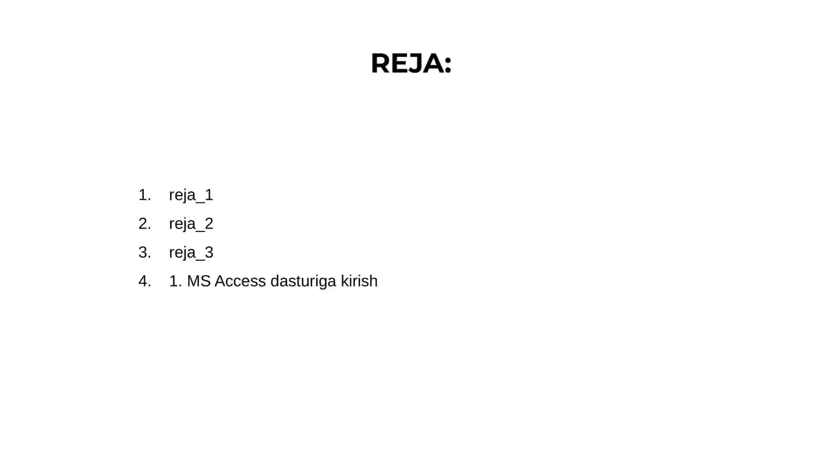 MS Access dasturi 2