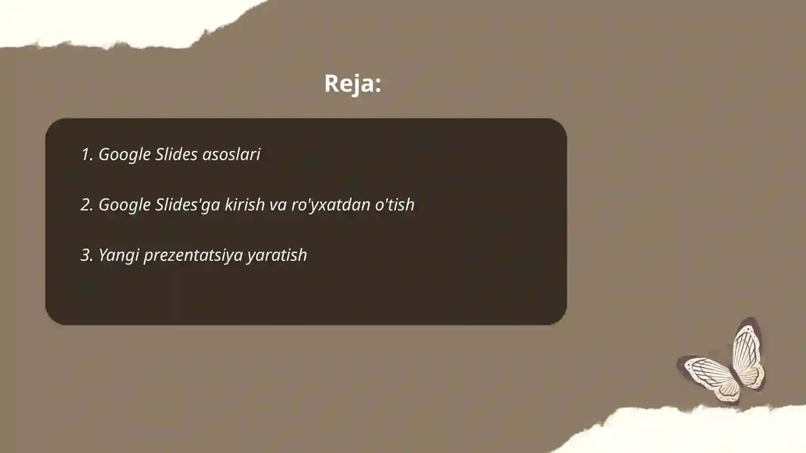 Google Sliedsda onlayn prezentatsiya yaratish 2