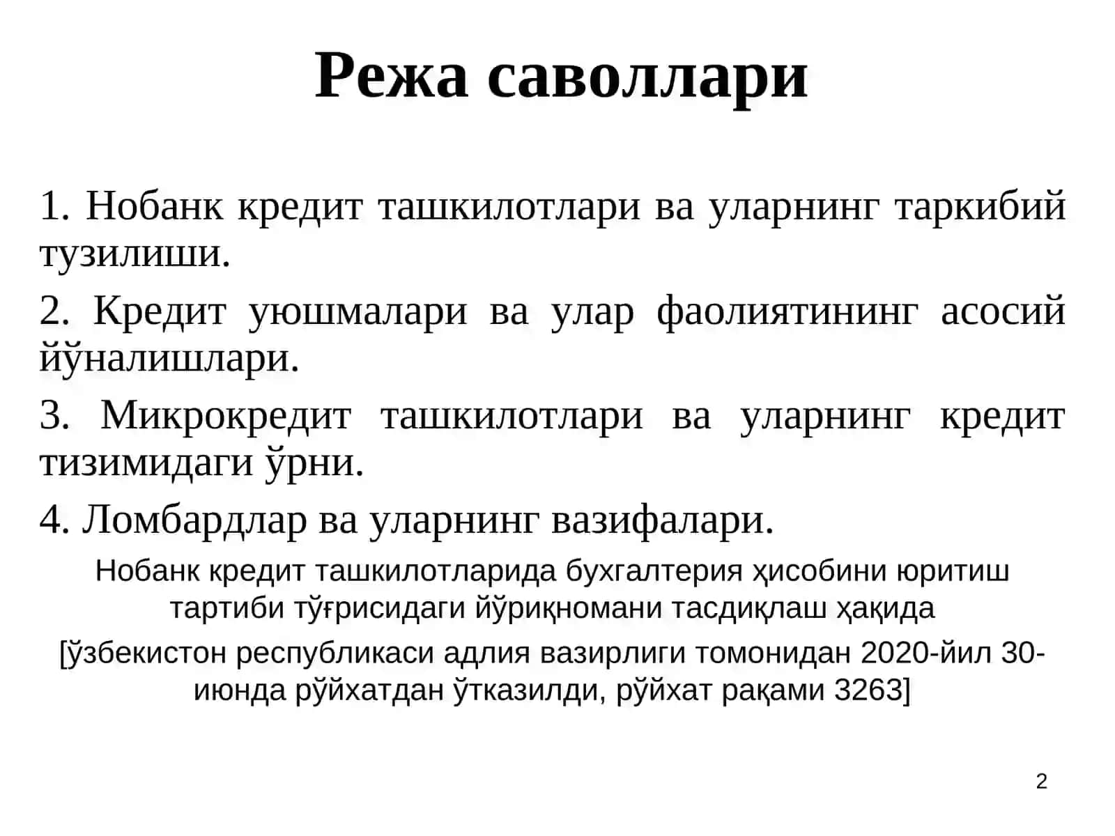 Нобанк молия-кредит муассасалари 2