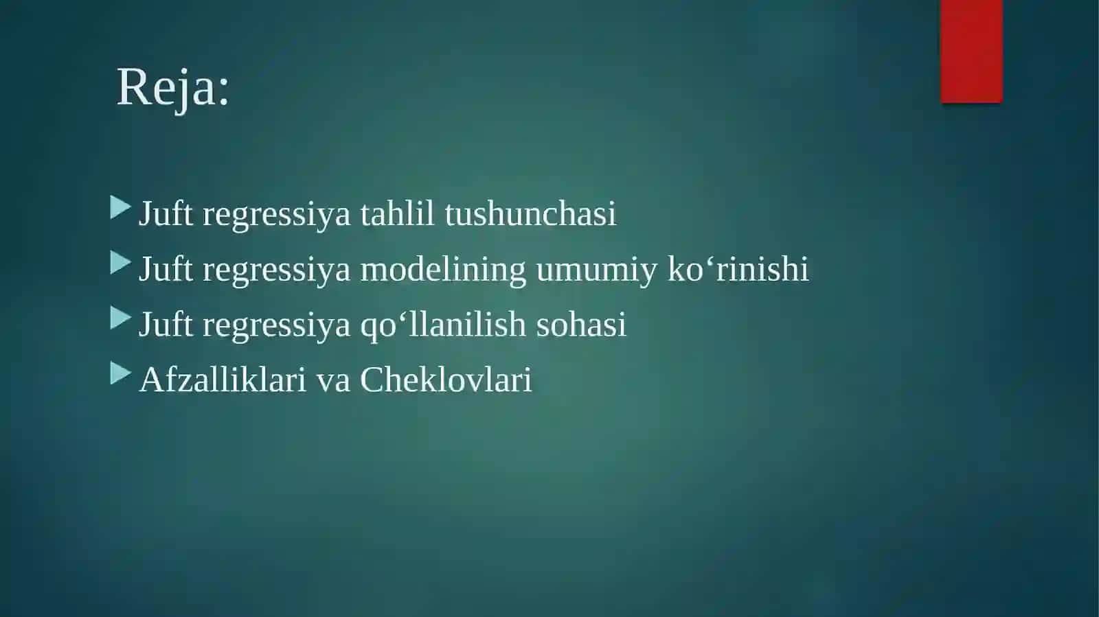 Juft reggression tahlil 2