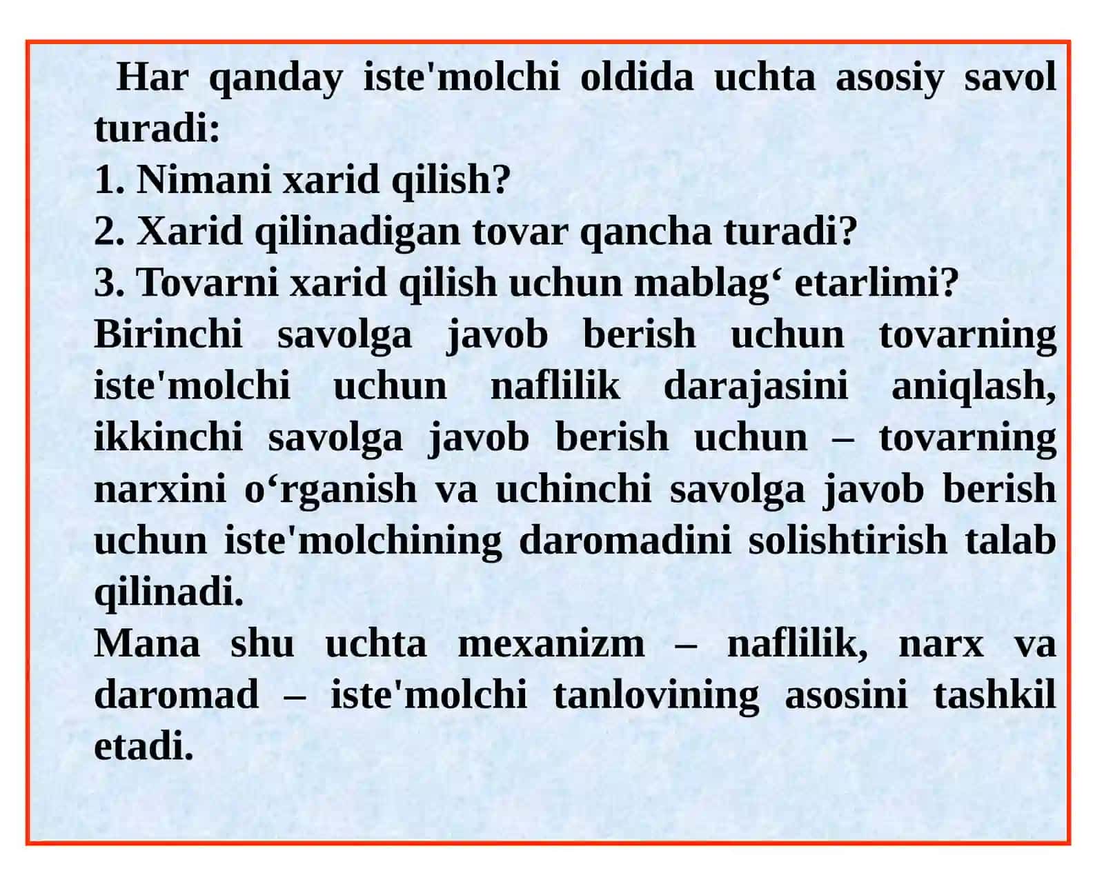 6-Mavzu:ISTE'MOLChI TANLOVI NAZARIYaSI 2