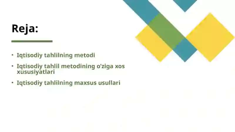 Iqtisodiy tahlilning metodi va unda qo’llaniladigan an’anaviy usullar 2