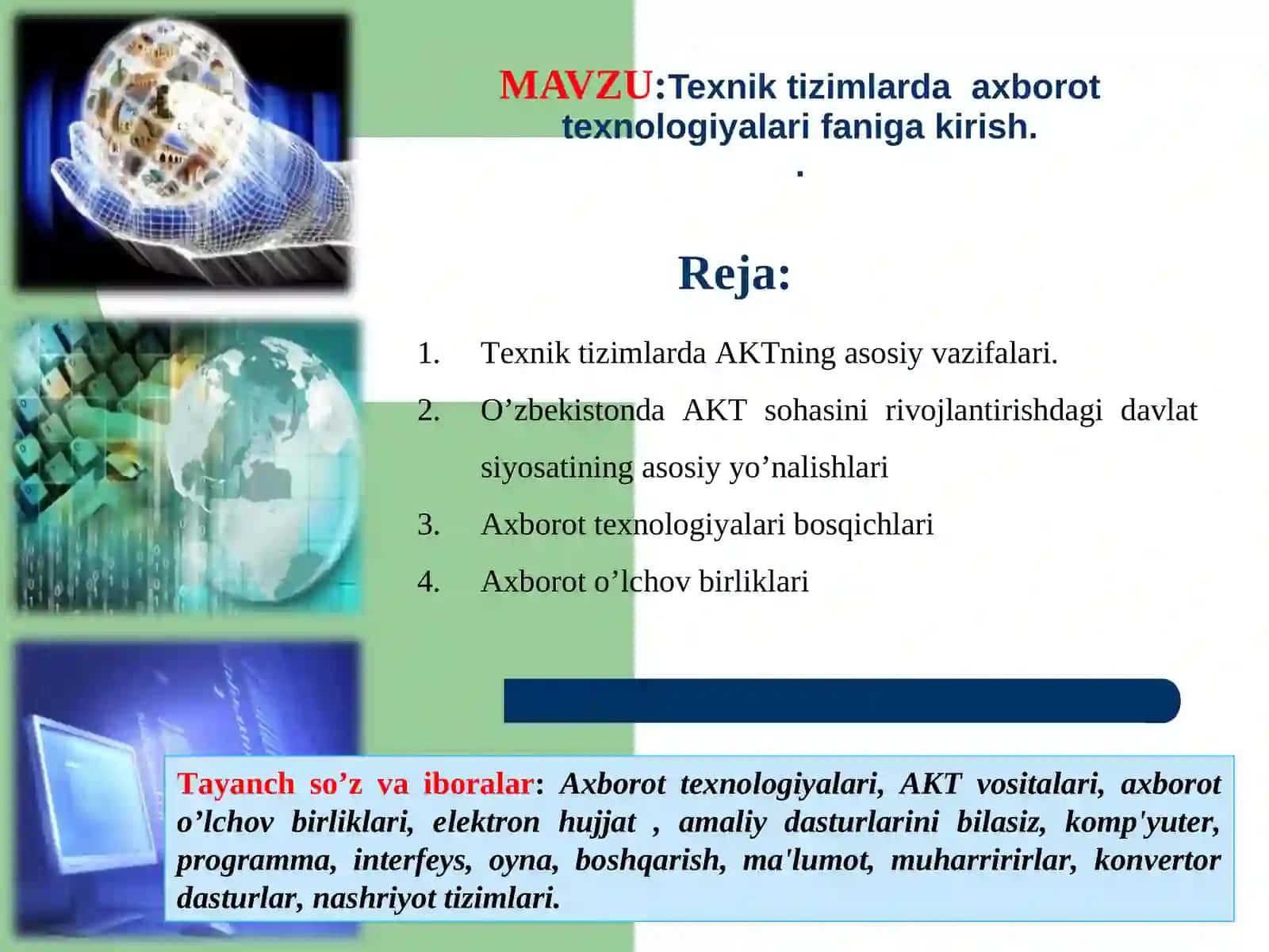 Texnik tizimlardaaxborot texnologiyalari 2
