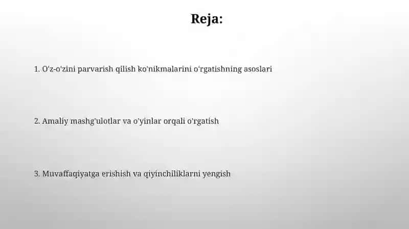 Tozalik ko'nikmalarini o'rgatish 2