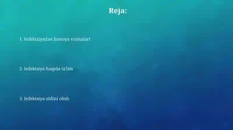 Infeksiya haqida ta'limot 2