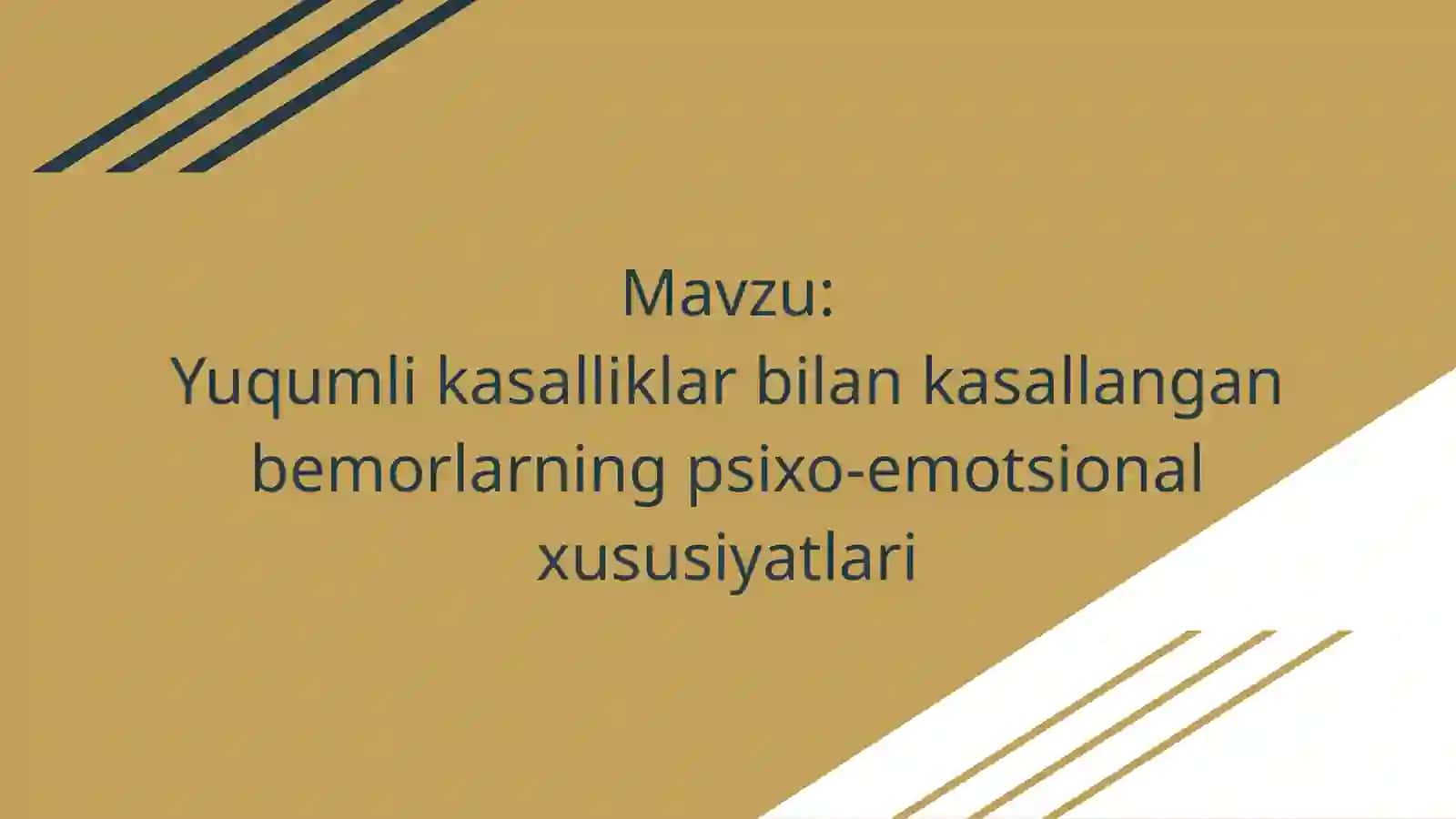 Yuqumli kasalliklar bilan kasallangan bemorlarning psixo-emotsional xususiyatlari 2