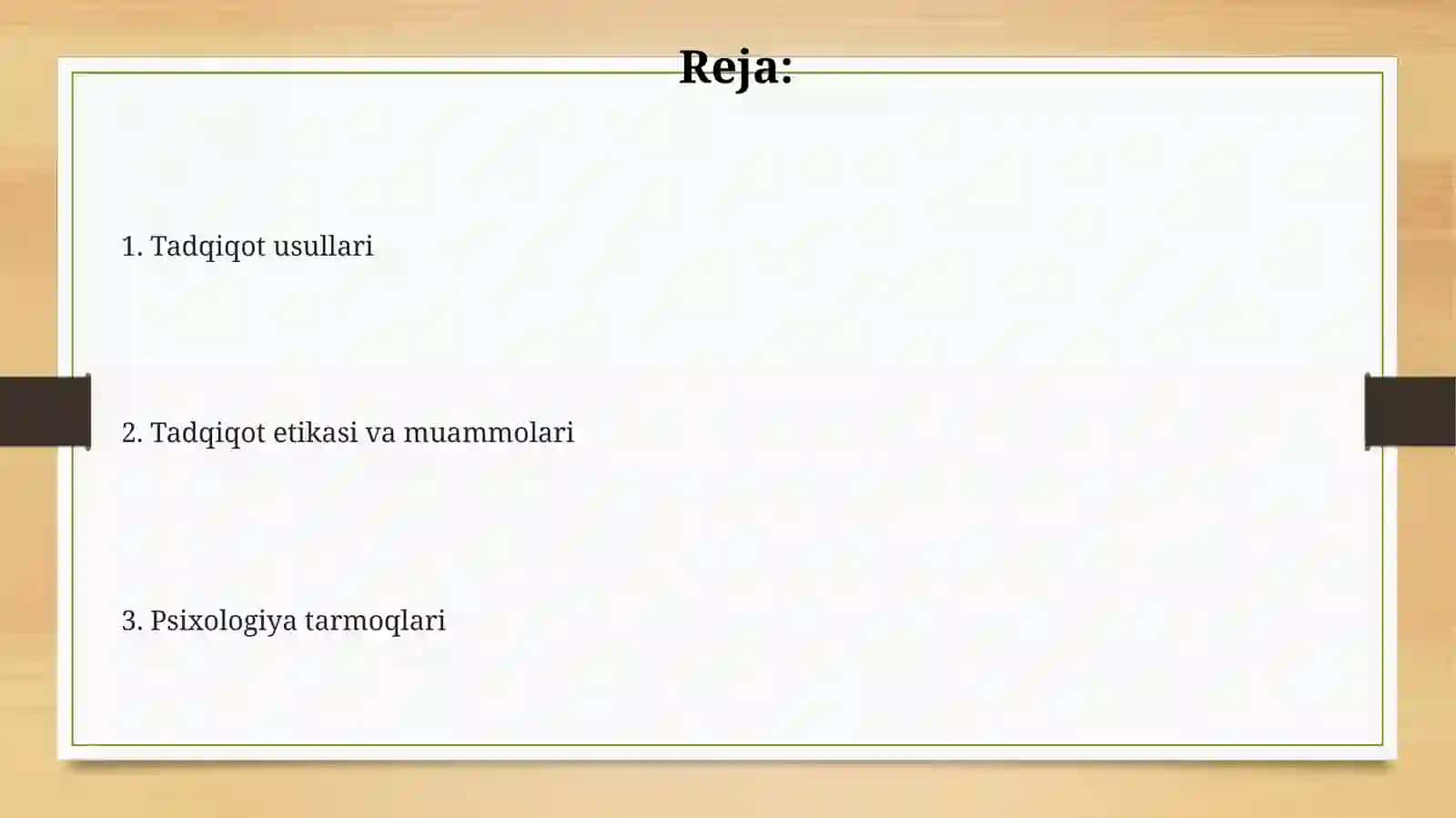 Psixologiya fanining tadqiqot usullari 2