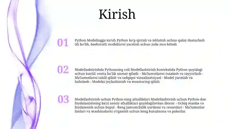 Pythonda Modellashtirish 2