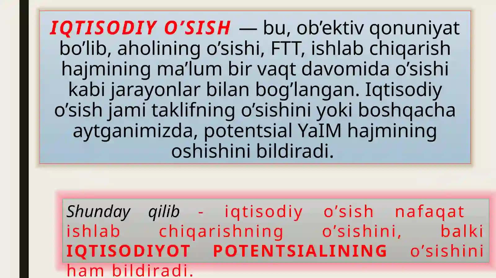 IQTISODIY O’SISH VA UNING MODELLARI 2
