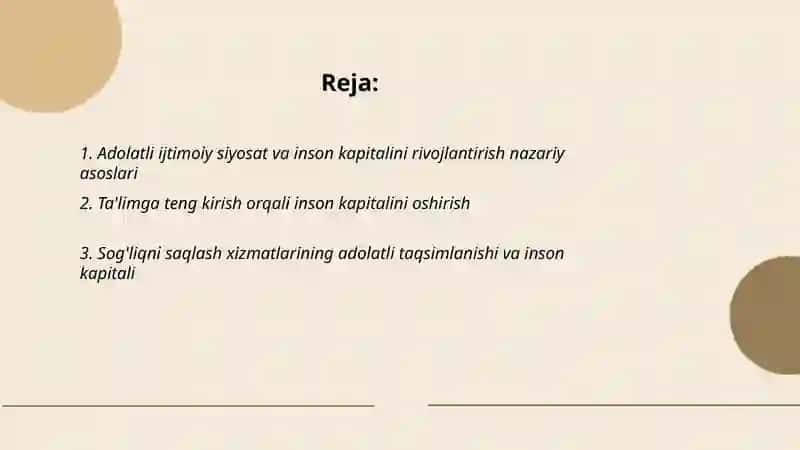 Adolatli ijtimoiy siyosat va inson kapitalini rivojlantirish 2