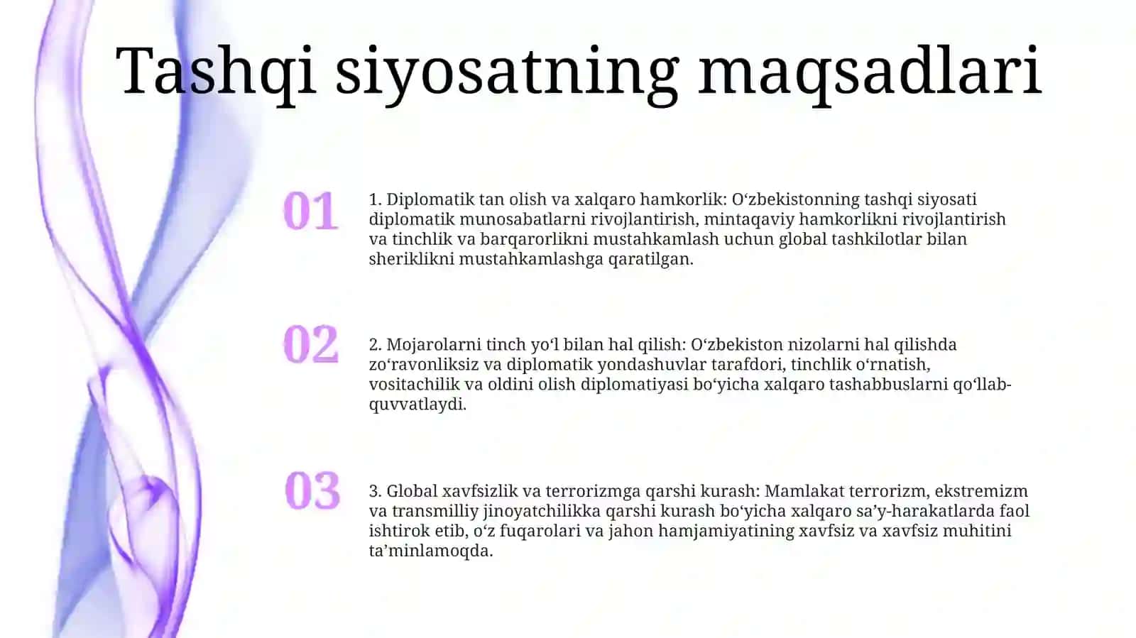 O'Zbekistonning Tinchliksevar Tashqi Siyosati Va Jaxon Hamjamiyati Tomonidan Tan Olinishi 2