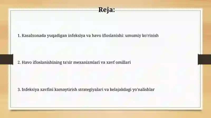 Kasalxonada yuqadigan infeksiya va havo ifloslanishi 2