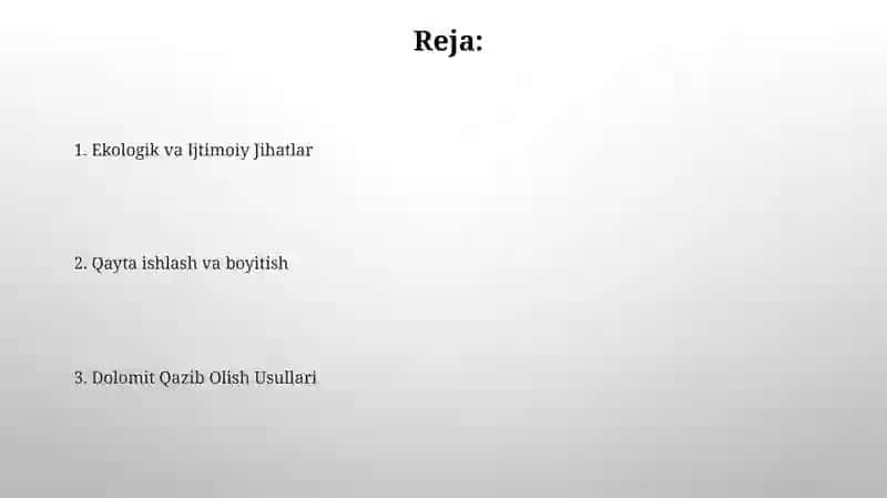 Dolomit chaqiq toshini olish texnologiyasi 2