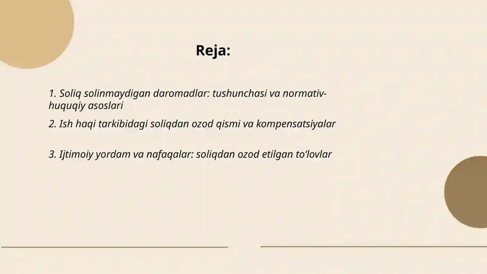 Soliq Solinmaydigan daromatlar 2