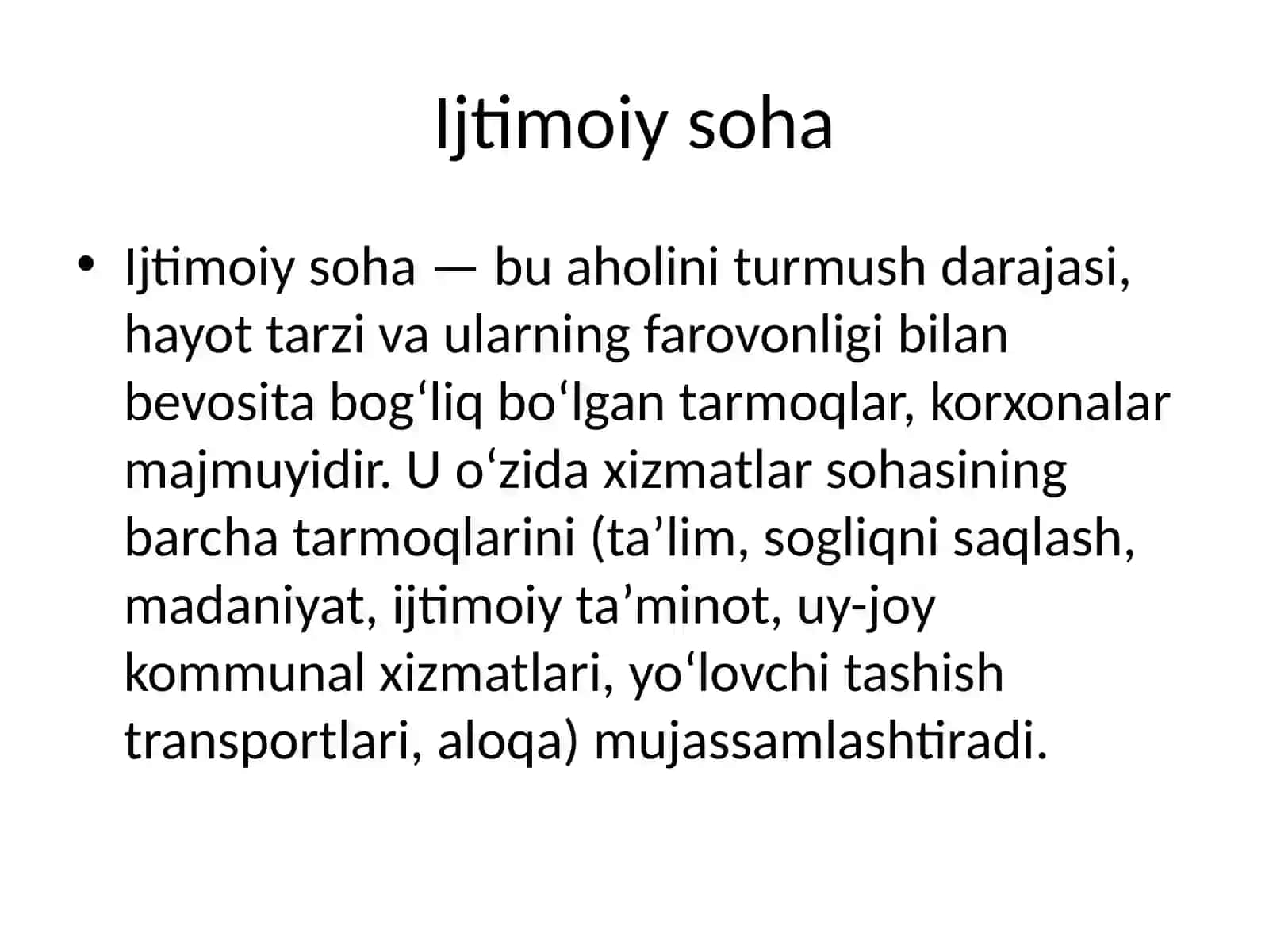 JAMIYATNING IJTIMOIY SOHASI VA DAVLATNING IJTIMOIY SIYOSATI 2