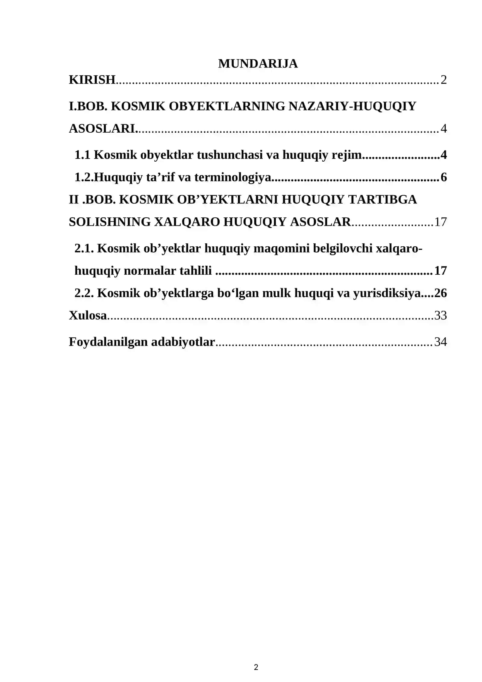 Xalqaro huquqda kosmik ob'yektlar tushunchasi va huquqiy rejimi. Kosmonavtlarning huquqiy maqomi 2