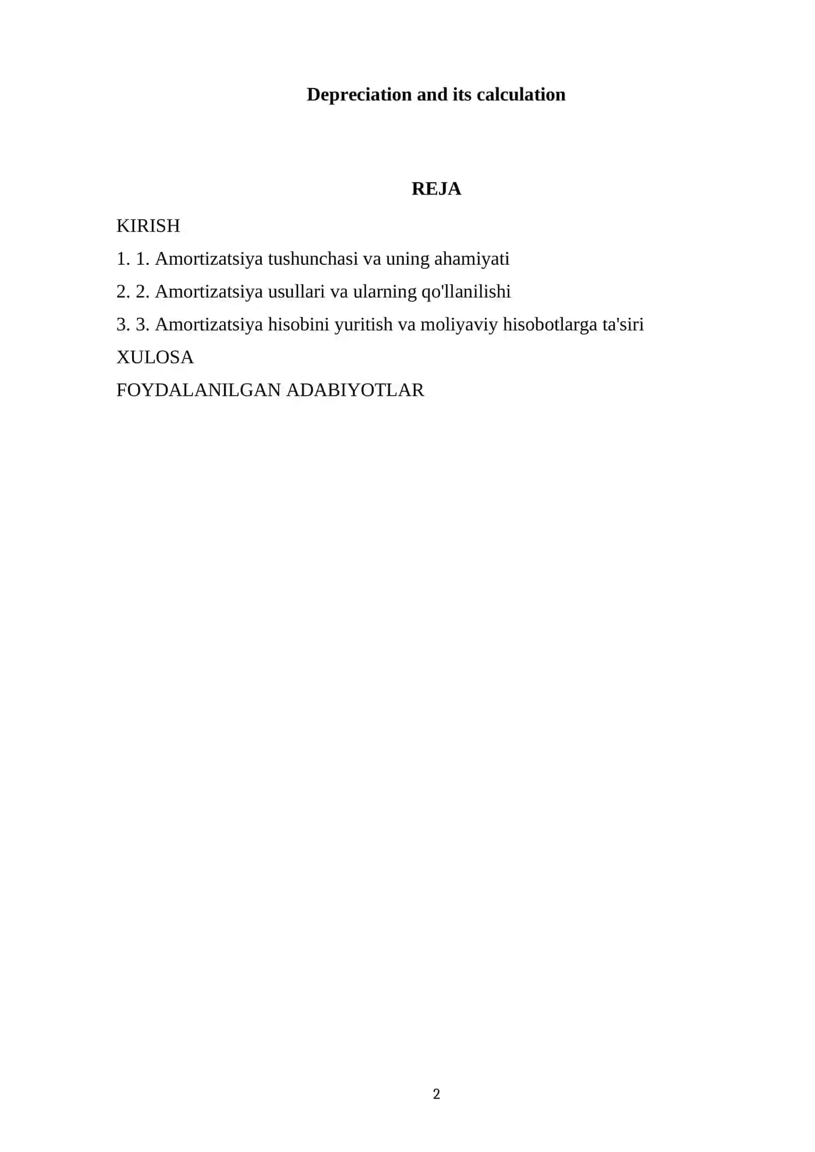 Depreciation and its calculation 2