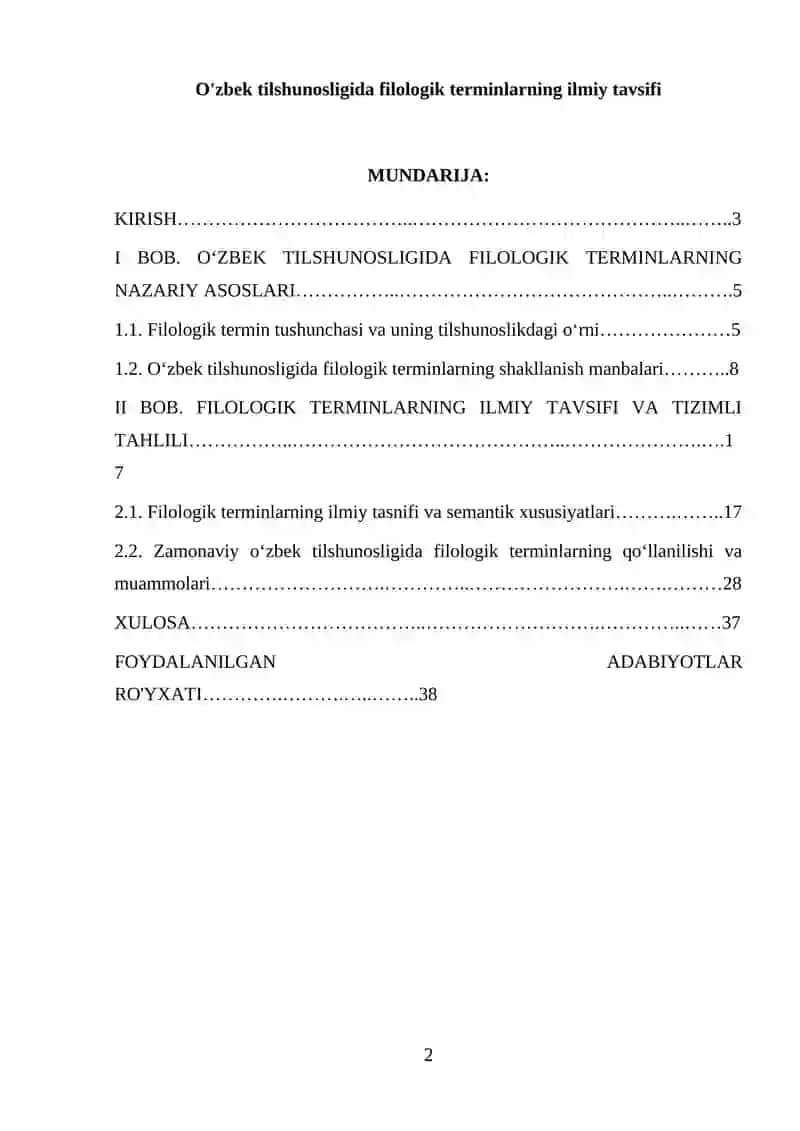 O'zbek tilshunosligida filologik terminlarning ilmiy tavsifi 2