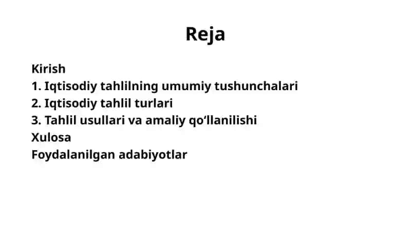 Iqtisodiy tahlil turlari 2