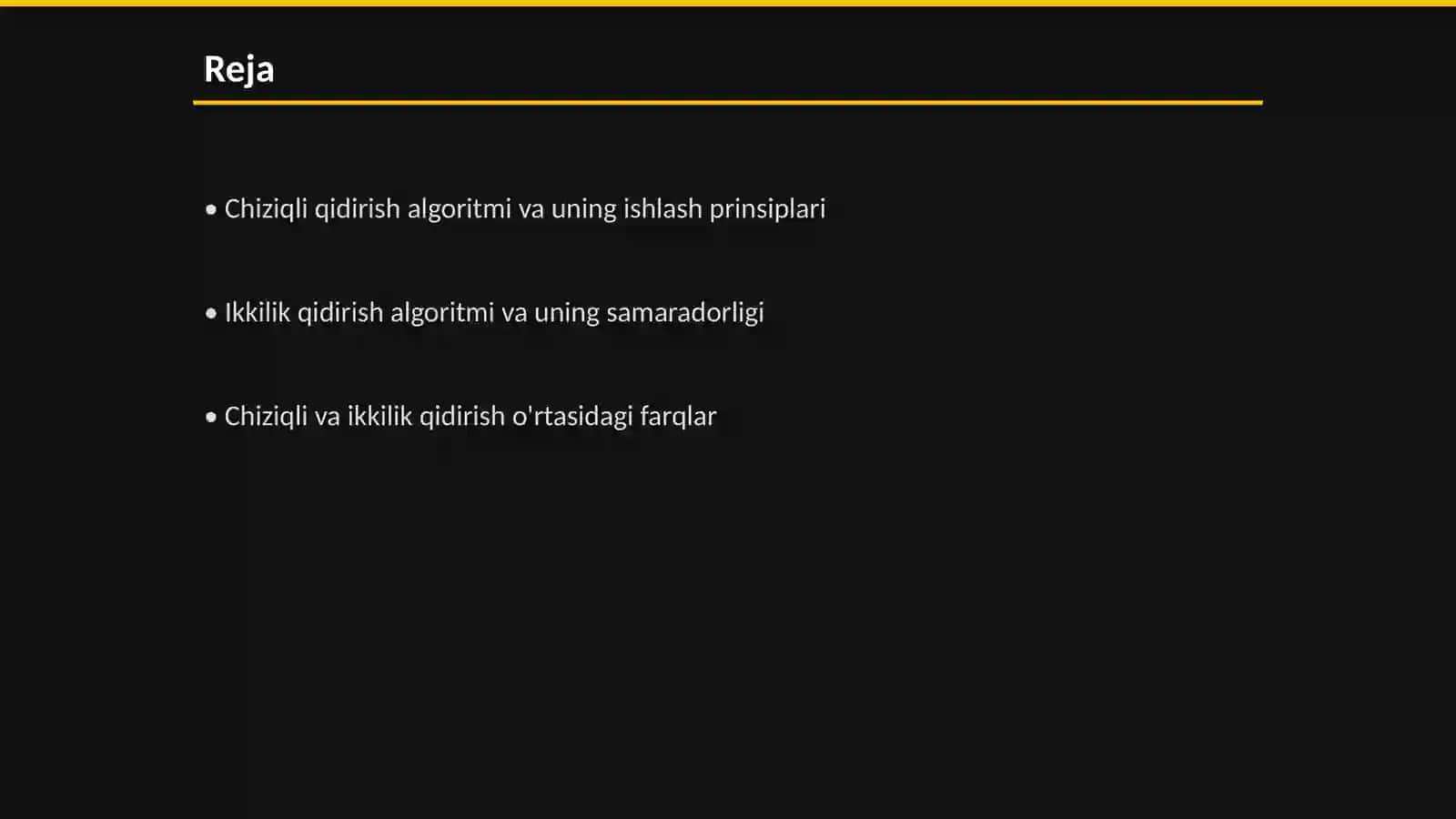 Chiziqli va ikkilik qidirish 2