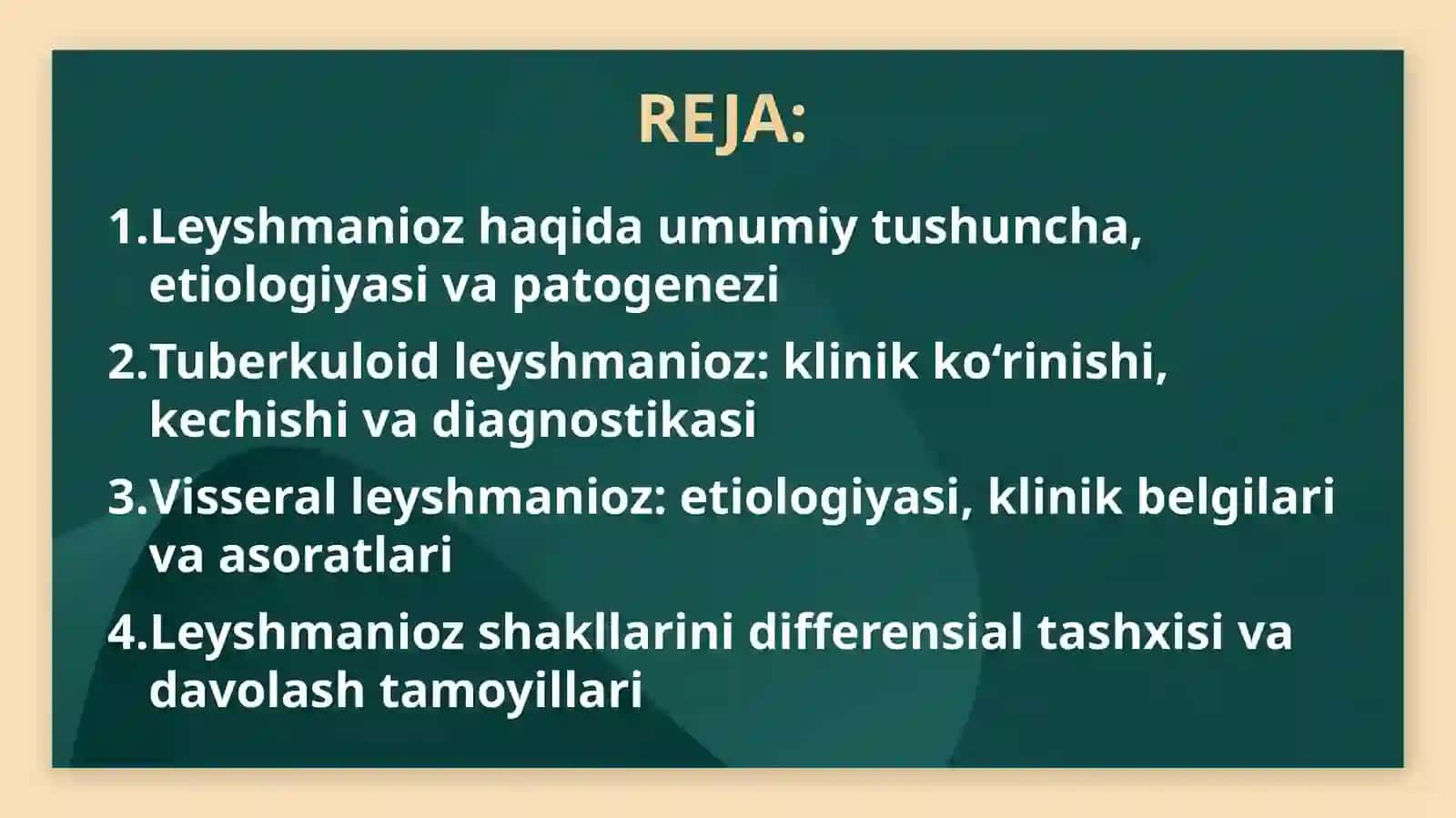 Leyshmaniozning tuberkuloid turi. Visseral leyshmanioz 2