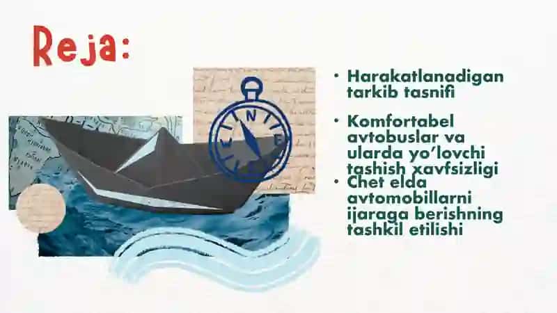 TURISTLARGA AVTOTRANSPORT VOSITASIDA XIZMAT KO’RSATISH 2