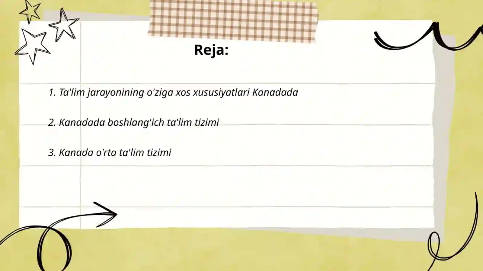 Kanada ta'lim tarbiya jarayonlari 2