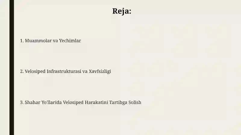 Shahar yoʼllarida velosiped harakatini tashkil qilish 2