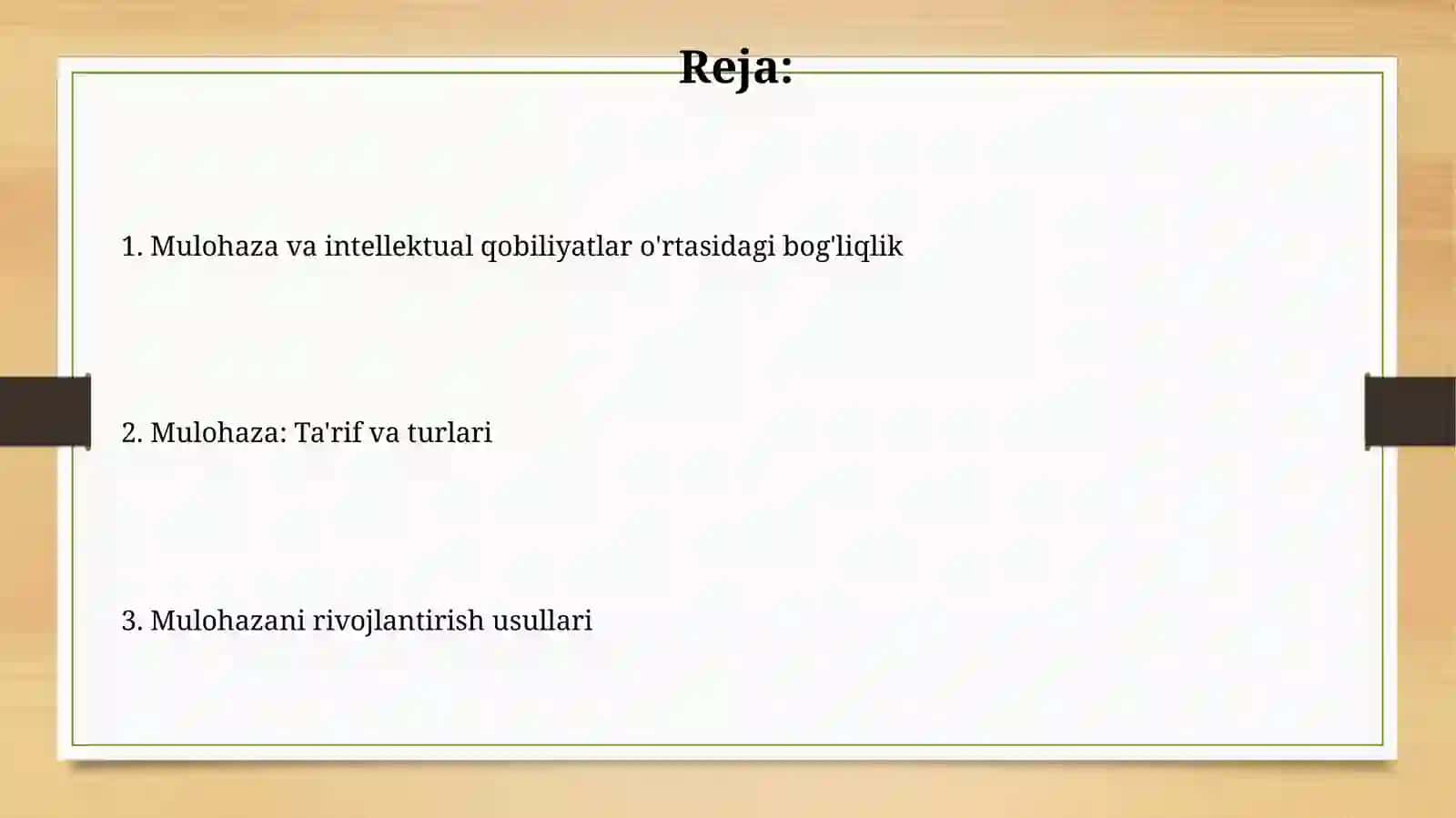 Tafakkur va intellektual qobiliyatlar 2
