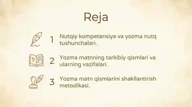 Yozma matnning tarkibiy qismlarini shakllantirish tartibi 2