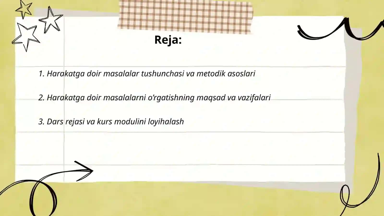 Harakatga doir masalalarni o’rgatish metodikasi 2