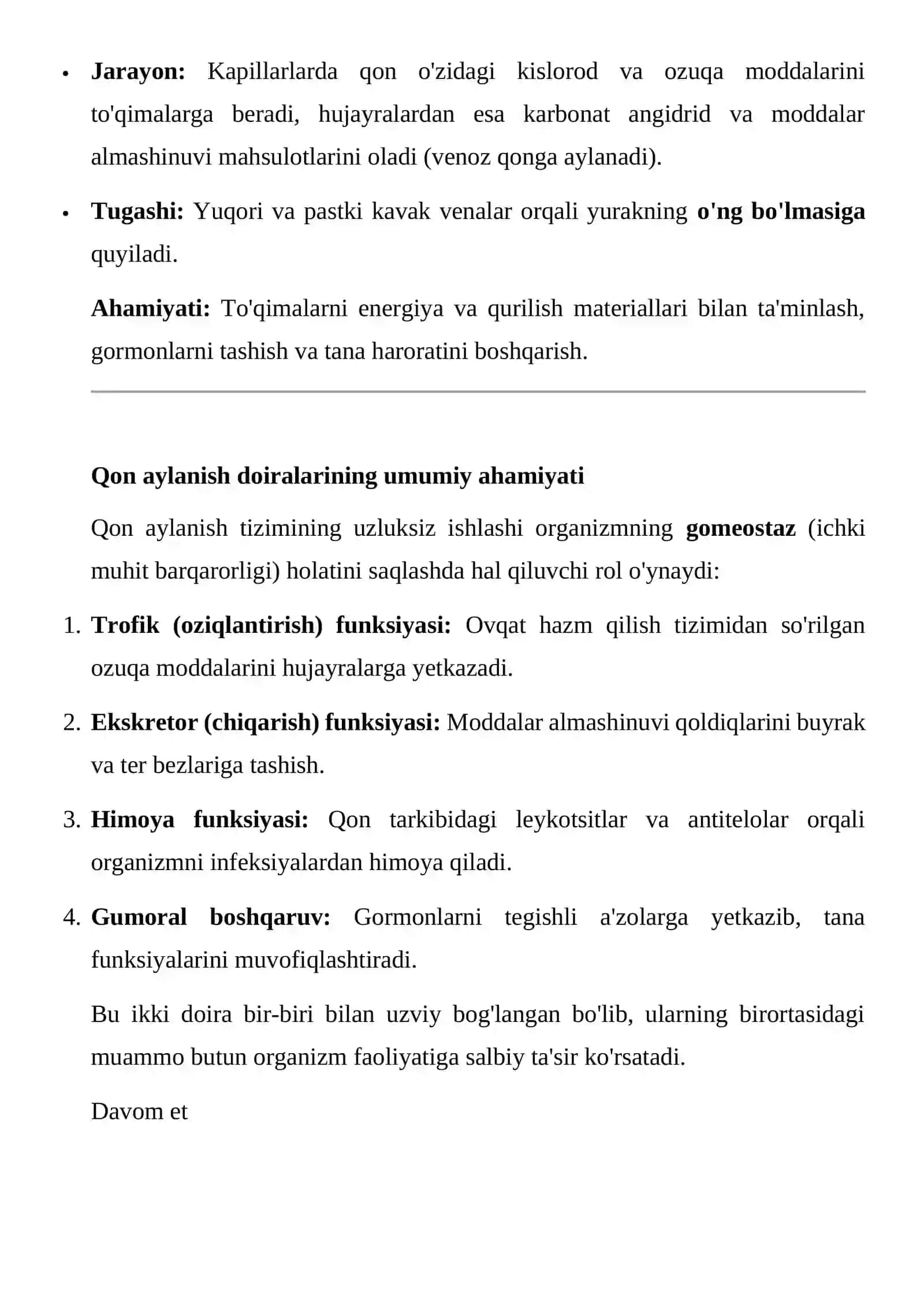 Katta va kichik qon aylanish doirasi va ularning ahamiyati 2