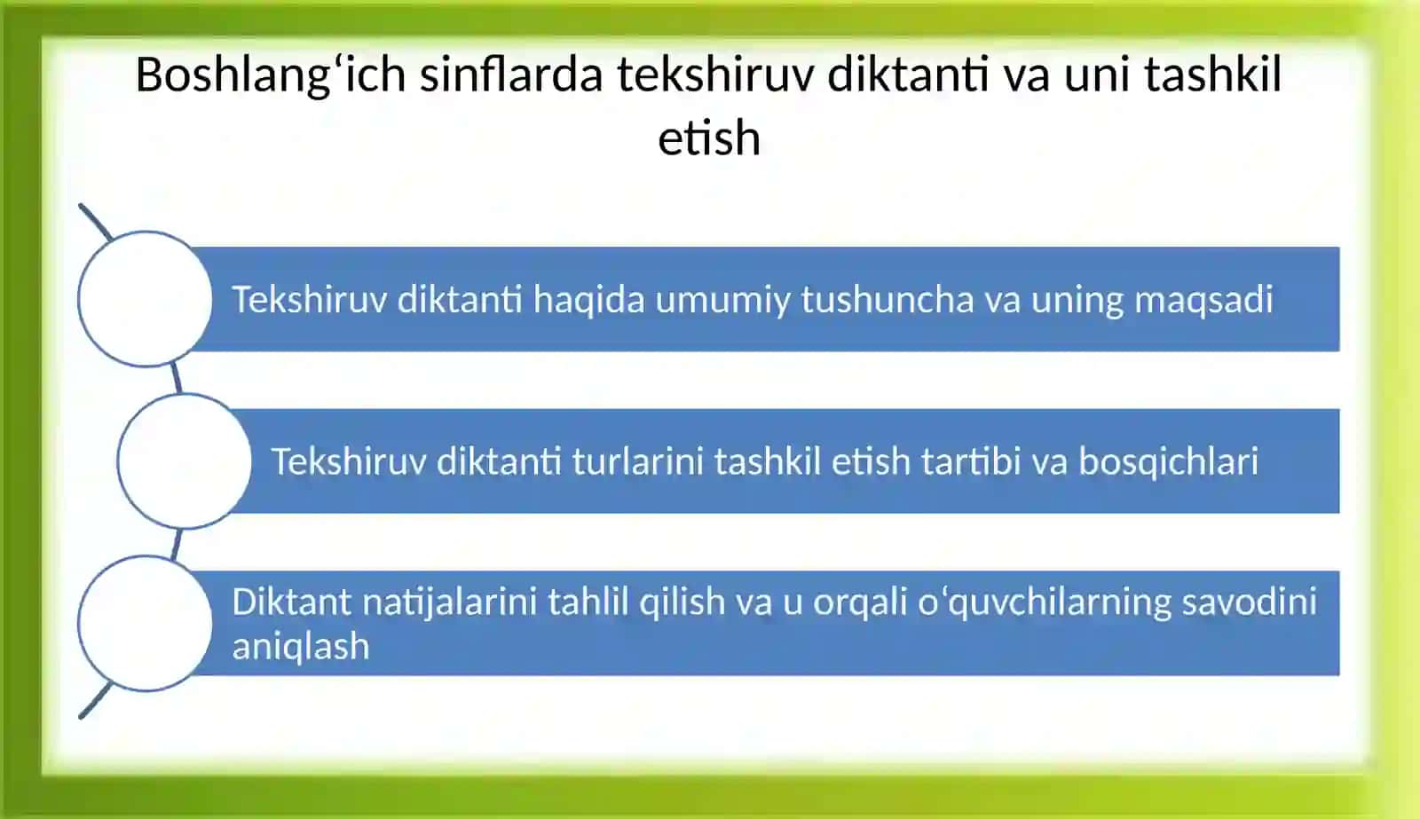 Boshlang‘ich sinflarda tekshiruv diktant va unitashkiletish 2