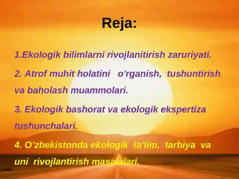 Ekologik ta'lim va tarbiya 2