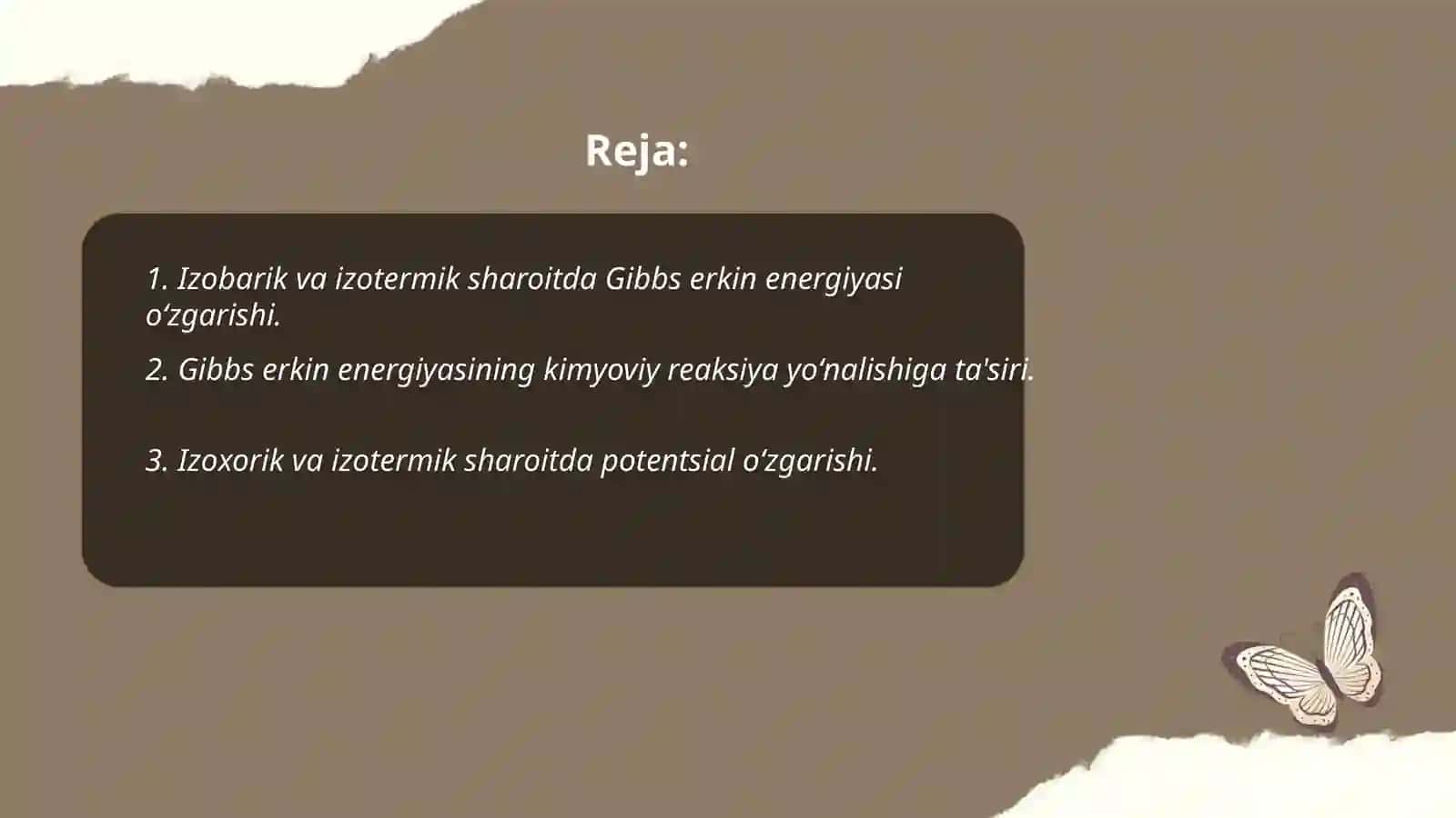 Izobarik va Izotermik Kimyoviy Reaksiyalar 2
