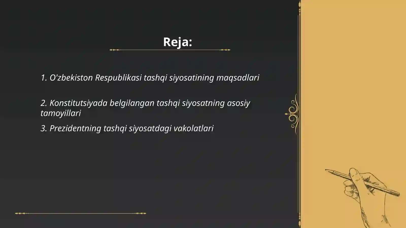 O'zbekiston Respublikasi tashqi siyosatining konstitutsiyaviy asoslari 2