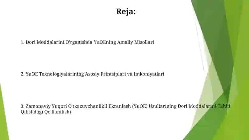Zamonaviy YuSSX usullari 2