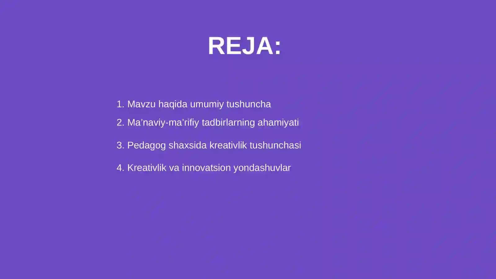 Ma’naviy-ma’rifiy tadbirlarni tashkil etishda pedagoglarda kreativlik sifatlarining namoyon bo‘lishi 2