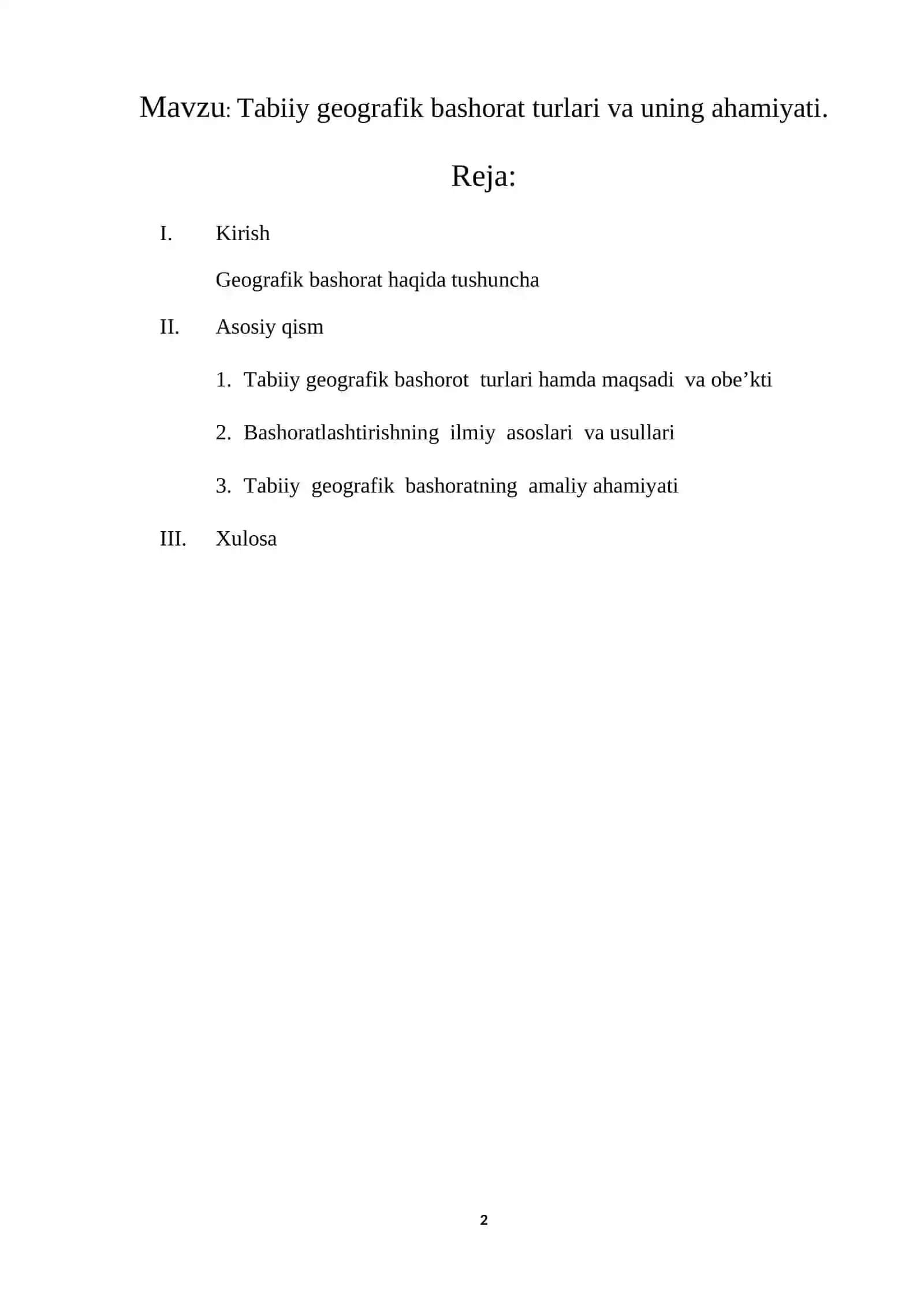 Tabiiy gеоgrafik bashоrat turlari va uning ahamiyati 2