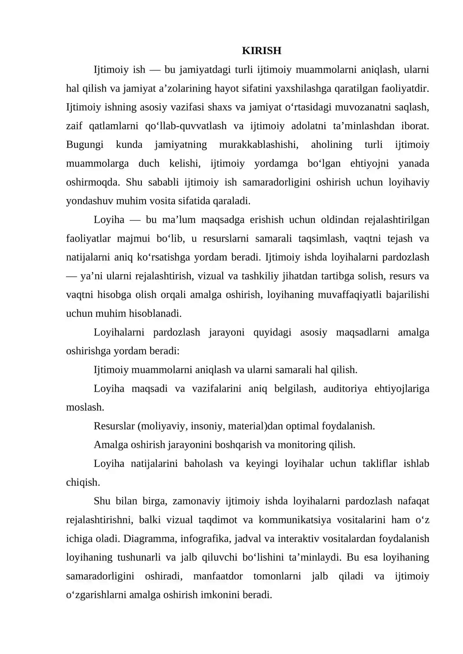 Ijtimoiy ishda loyihalarni pardozlash 2