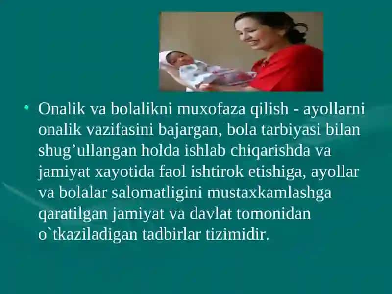 Onalik va Bolalikni Muxofaza Qilish 2