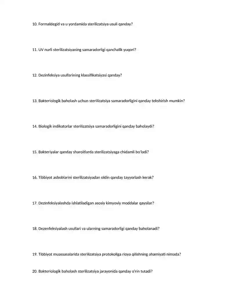 Tibbiyotda zamonaviy sterilizatsiya usullari. Sterilizatsiya, dezinfeksiya usullariga bakteriologik 2