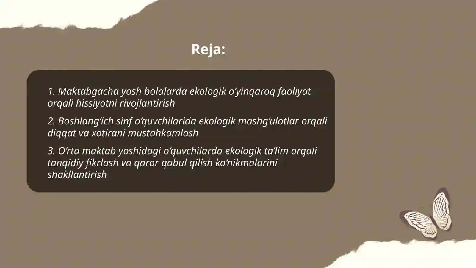 Turli yosh guruhlarida ekologik ta’lim tarbiya berish orqali bolalarning psixik xususiyatlarini rivojlantirish 2