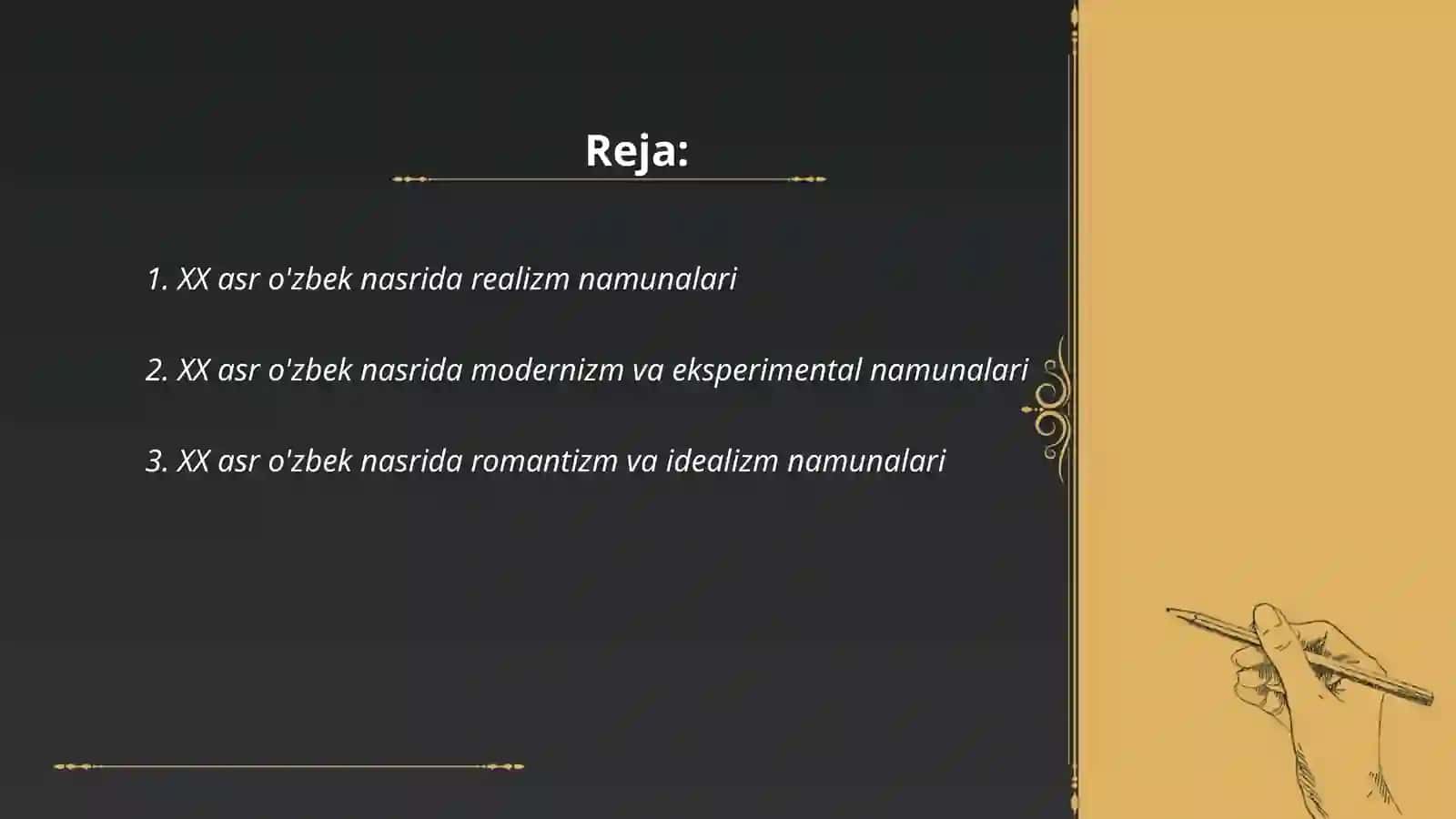XX ASR O'ZBEK NASRIDA N NAMUNALAR 2