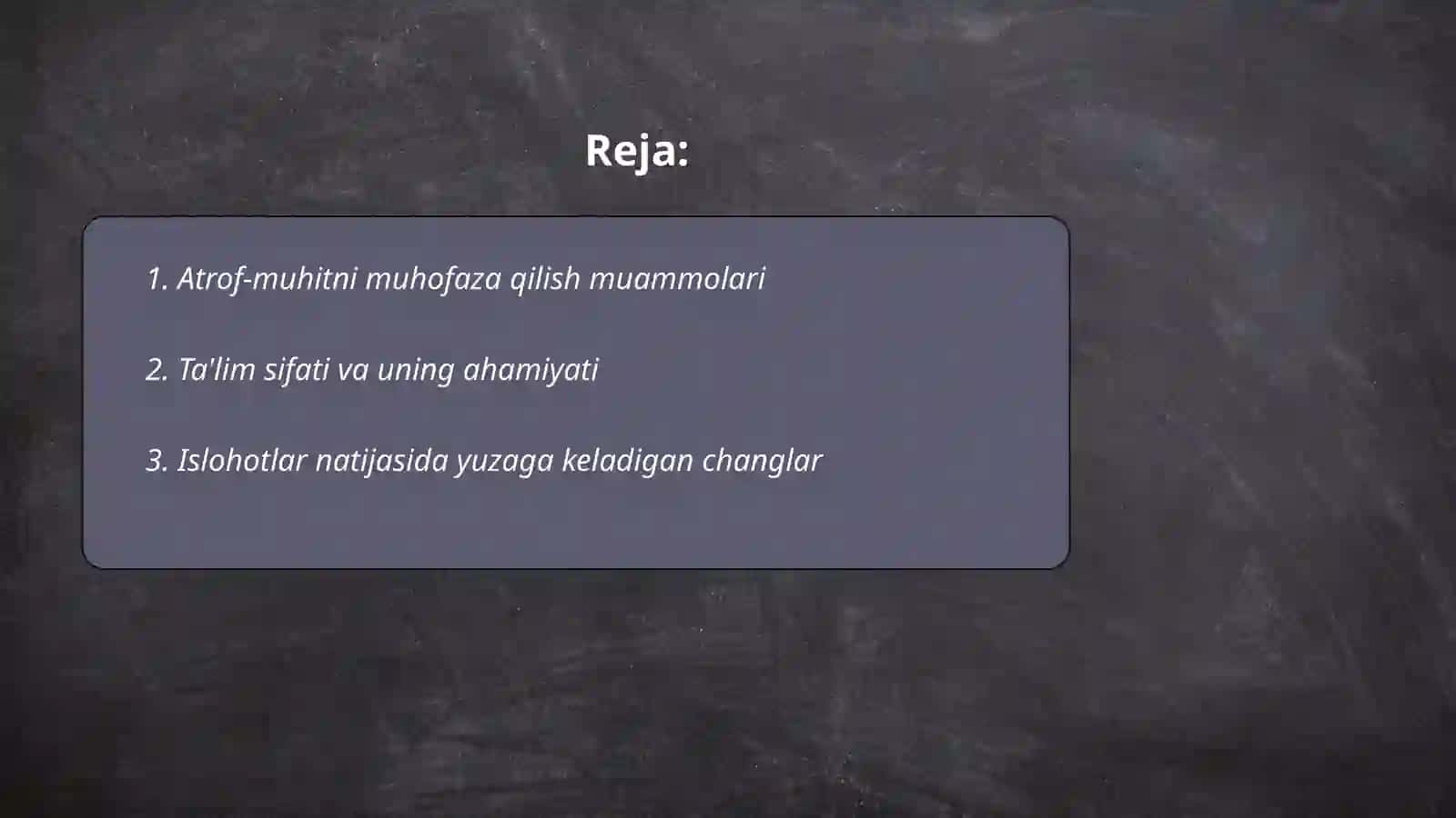 Atrof-muhitni muhofaza qilish muammolari 2