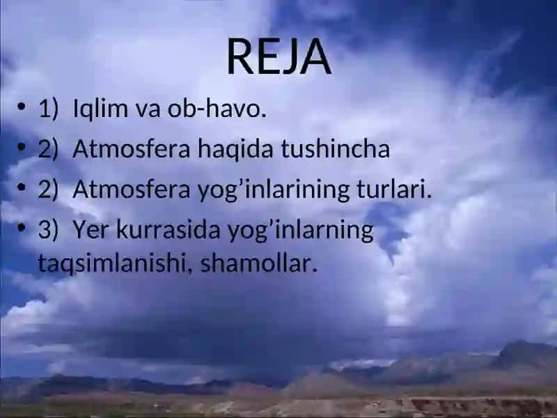 Iqlim va ob-havo 2