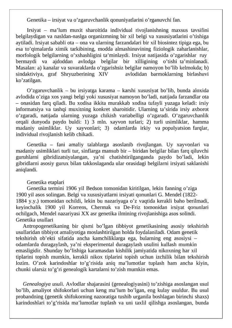 Antropogenetika usullari. Populyatsion-statistik usuli 2