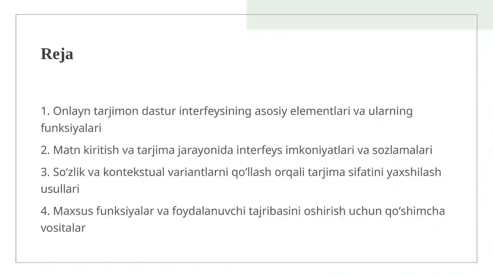 Onlayn tarjimon dastur interfeysi va ular bilan ishlash 2